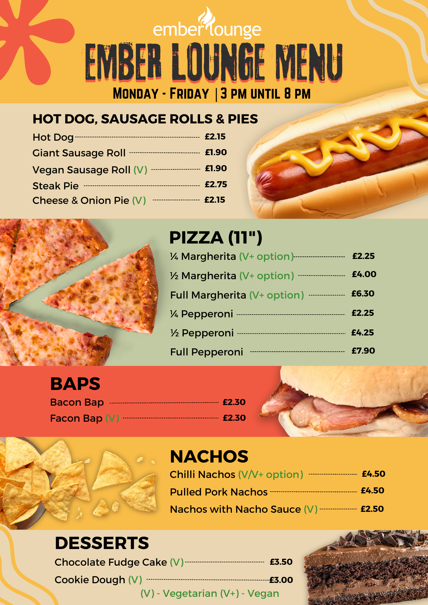 3-8pm menu